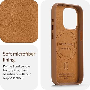 Amazon.com: LONLI Classic - (for iPhone 15 Pro) - European Nappa