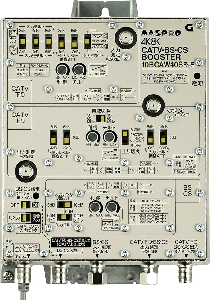 Amazon.co.jp: マスプロ CATV・BS・CSブースター 40dB型 屋内用