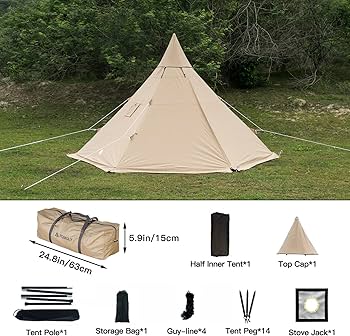 Amazon.co.jp: POMOLY YARN PLUS TC ワンポールテント、ハーフインナー