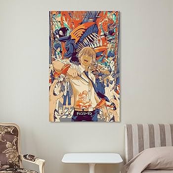 Amazon.co.jp: チェンソーマン ウォールアート キャンバス 印刷 画像