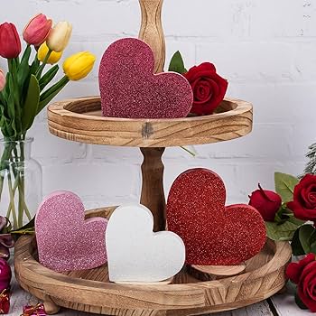 Amazon.com: COCHIE Wooden Hearts Valentines Decorations Indoor