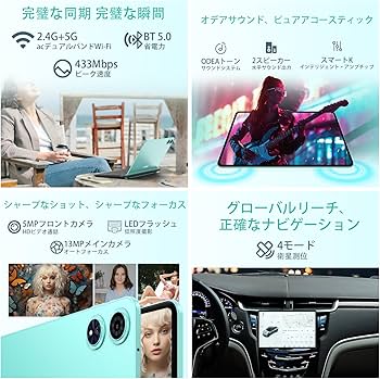 Amazon.co.jp: ODEA A12 Android タブレット、2000*1200解像度、12GB+