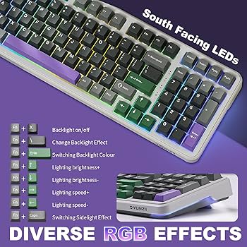 Amazon | YUNZII B98 メカニカルキーボード ワイヤレス 98キー ホット