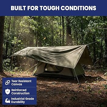 Amazon.com: Tarps Now 20x20 ft Heavy Duty Canvas Tarp, 36 Mil, 16