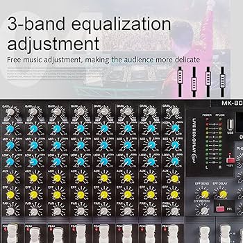 Amazon.com: G-MARK MK800MP3 Professional Audio Mixer Sound Board 8