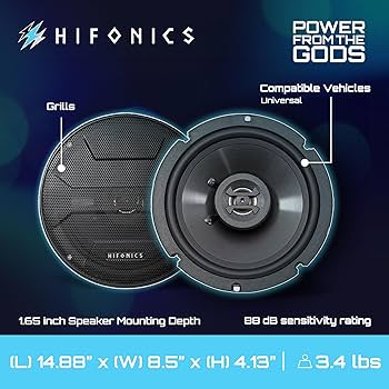 Amazon.com: Hifonics 2 Pack Zeus ZS65CXS 6.5 Inch 3-Way Shallow