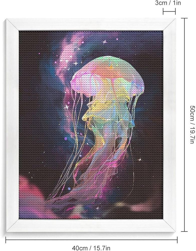 Amazon | ダイヤモンドアート キット 宇宙を泳ぐカラフルなクラゲ 5D