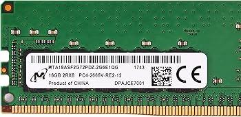 Amazon | MICRON 16GB PC4-2666V-R DDR4 レジスタード ECC 2RX8 メモリ