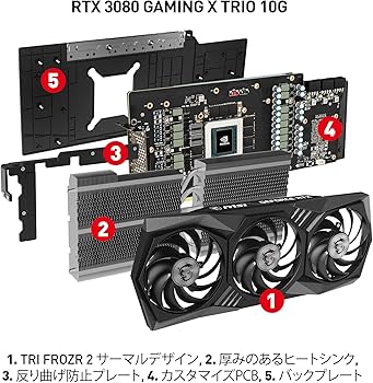 Amazon | MSI GeForce RTX 3080 GAMING X TRIO 10G グラフィックス