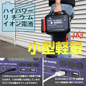 Amazon | 88HOUSE ジャンプスターター 12V 24V 大容量 修理対応可