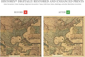 Amazon.co.jp: HISTORIX ビンテージ 1862 アメリカ合衆国鉄道と軍地図