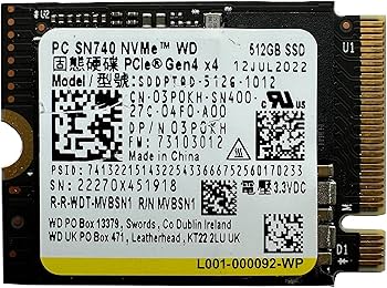 Amazon | WD SN740 512GB SSD M.2 2230 30mm NVMe PCIe 4.0 Gen 4 x 4
