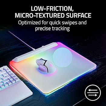 Razer Firefly V2 Pro Multi-Zone Chroma Gaming Mouse Mat, White