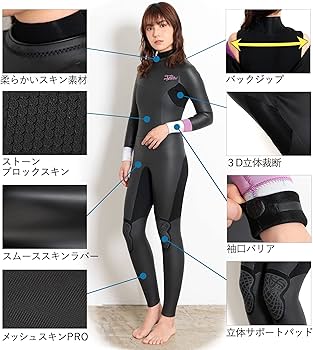 Amazon | FELLOW セミドライ ウェットスーツ レディース 5mm 3mm