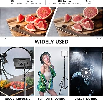 Amazon | Neewer 2パック 二色280 LEDビデオライトと200CMライト