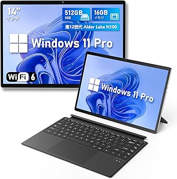 Amazon.co.jp: 2 in 1 タブレット N100 ノートパソコン Windows 11 Pro