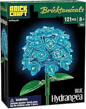 Blue Hydrangea Flower Brick Build Toy | Amazon.com.br