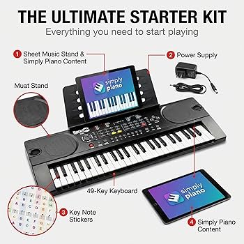 Amazon | RockJam 49鍵 電子キーボード RJ549 【電源アダプター、譜面