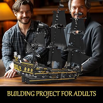 Amazon.com: JMBricklayer Pirate Ship Model Building Sets, Black