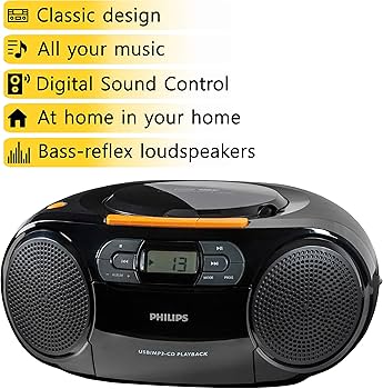 Amazon.co.jp: Philips ポータブルCDプレーヤーブームボックス