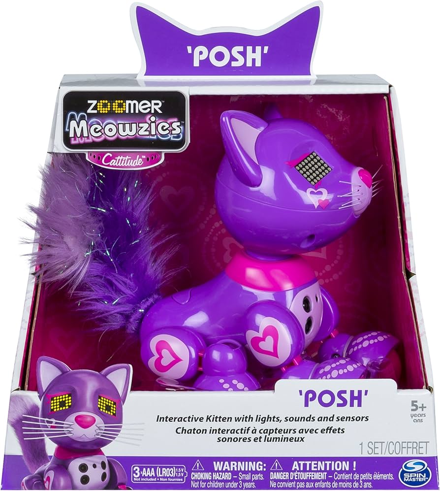 Amazon.com: Zoomer Meowzies, Posh, Interactive Kitten with Lights