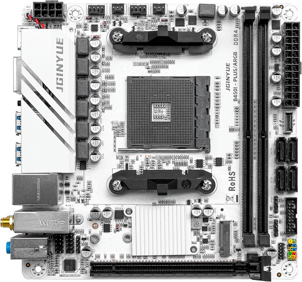 JGINYUE ITX AMD AM4 B450 ARGB Computer Motherboard supports DDR4