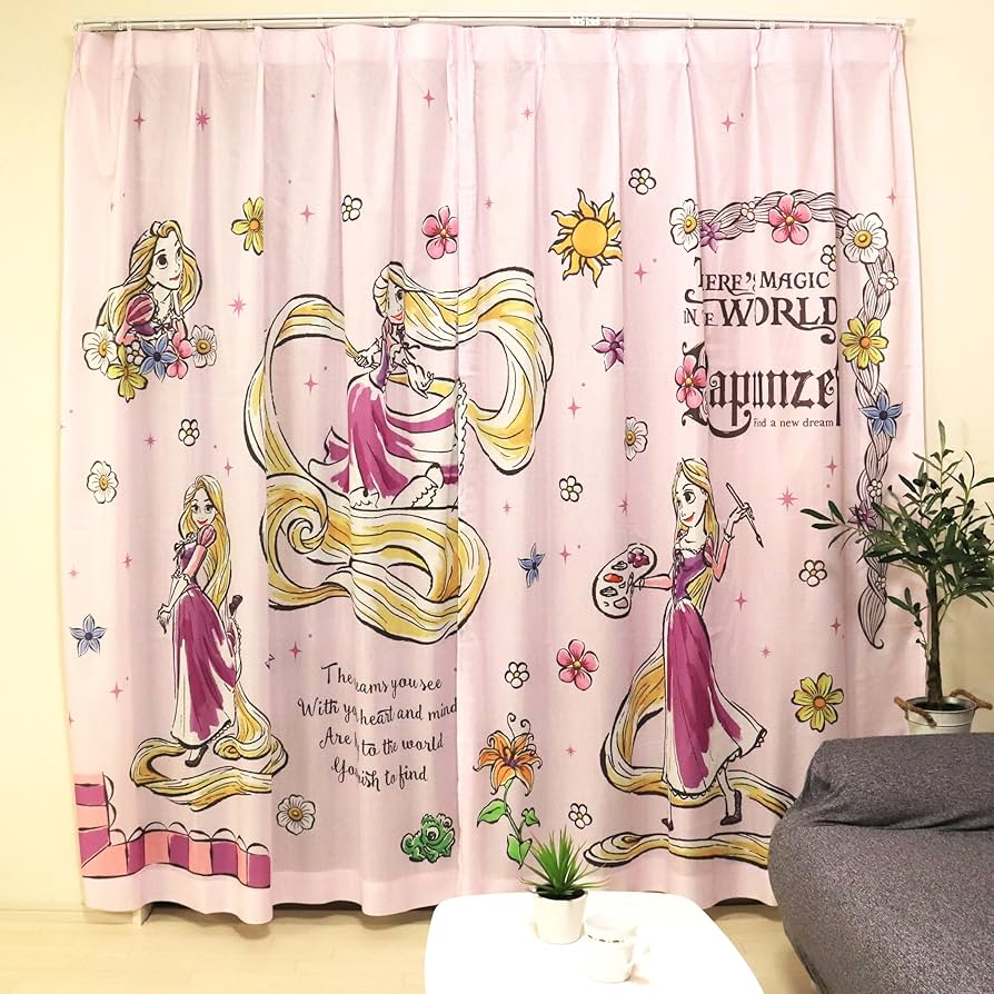 Amazon｜MORIPiLO ディズニー レースカーテン ラプンツェル (絵羽柄