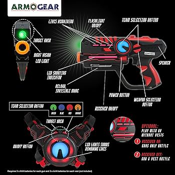 Amazon.co.jp: ArmoGear レーザータグ (2個パック) | レーザータグガン