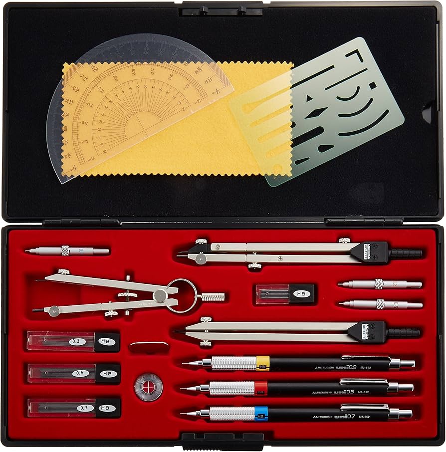 Amazon.co.jp: ウチダ KD型製図器 SEセット 『SE17品組 鉛筆製図セット