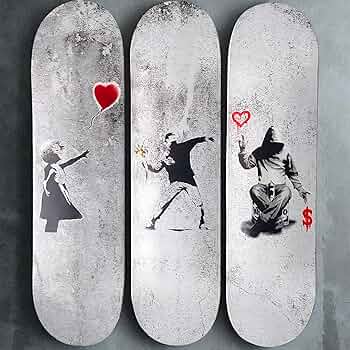 Amazon.co.jp: (バンクシー) Banksy スケートボードキャンバスウォール