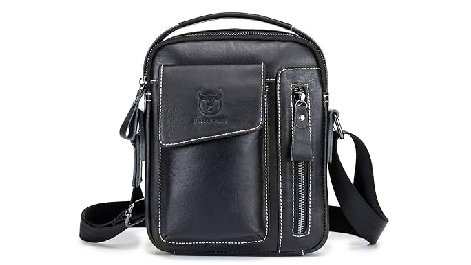 Amazon.com: KPYWZER Genuine Leather Shoulder Bag Small Men