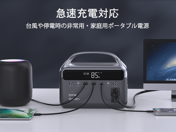 Amazon.co.jp: DARAN ポータブル電源 192Wh 定格300W AC出力 小型軽量