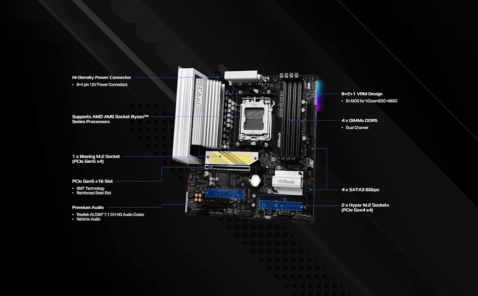 Amazon.com: ASRock B650M Pro X3D WiFi AMD AM5 Micro-ATX