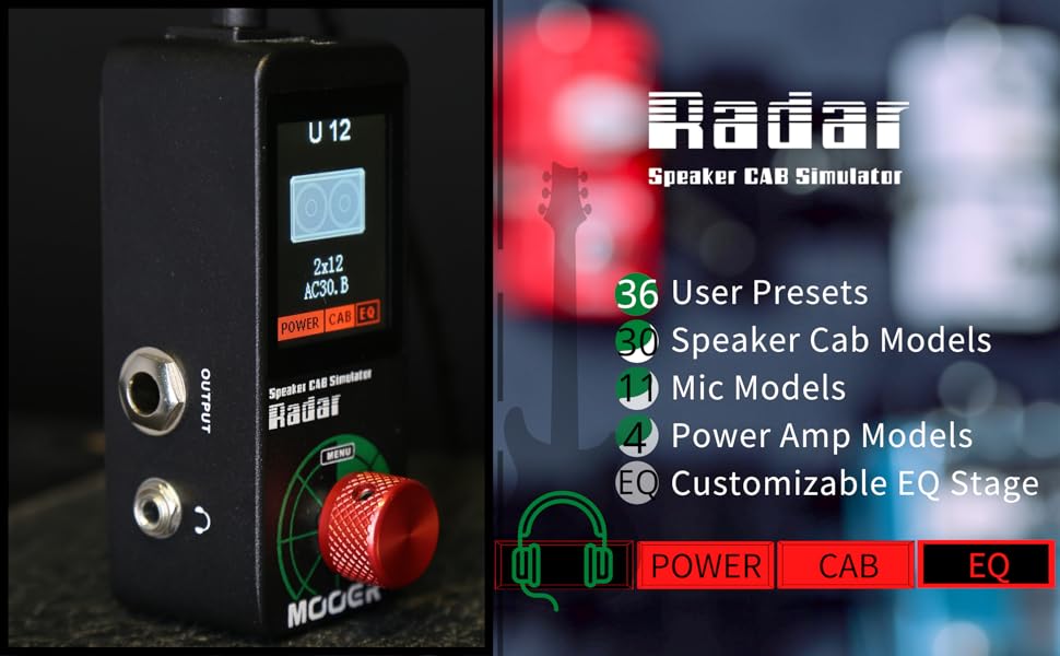 Amazon.com: MOOER Radar Guitar Speaker CAB Simulator Guitar Pedal