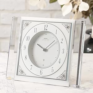 Amazon.co.jp: SEIKO EMBLEM 置き時計 白大理石枠 石枠 140x168x70mm