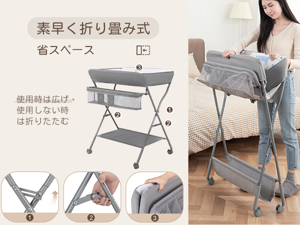 Amazon.co.jp: Feemomオムツ換え ベビーケア おむつ交換台 折りたたみ