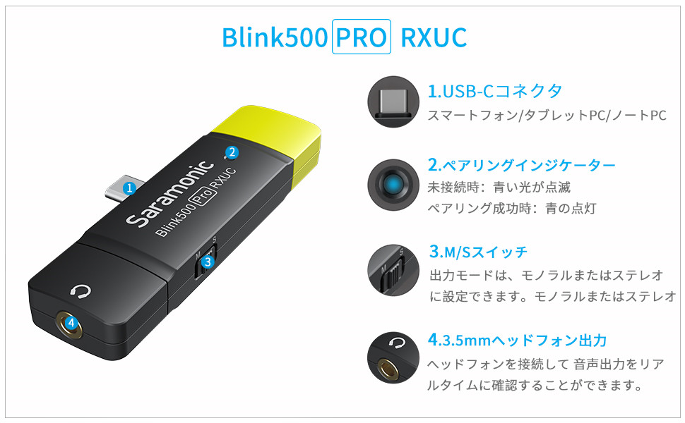 Amazon | Saramonic Blink 500 PRO シリーズ B5 ミニデュアル