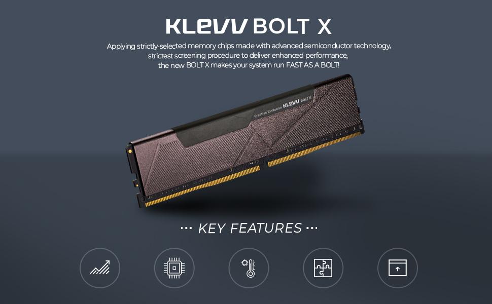 KLEVV Bolt X DDR4 16GB (2x8GB) 3200MHz CL16 1.35V Gaming Desktop