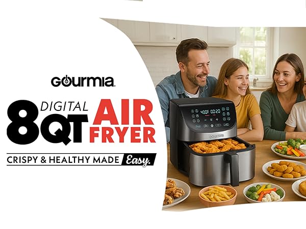 Amazon.com: Gourmia Air Fryer - 8 Qt Extra Large Capacity