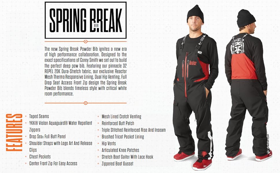 Amazon.com: ThirtyTwo 32 Mens Spring Break Powder Bib - Gravel