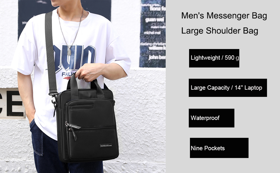 Amazon.com: zhongningyifeng Men's 14-inch Laptop Messenger Bag