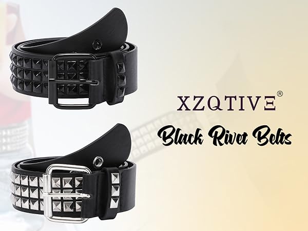 XZQTIVE Studded Rivet Belt Punk Leather Belt for Women/Men Punk