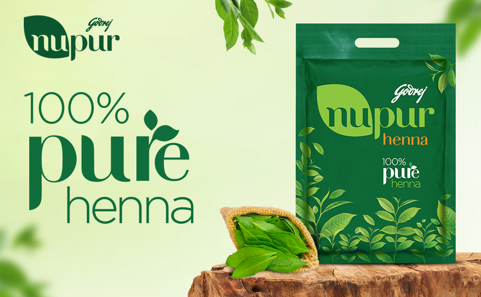 2 X Godrej Nupur 100% Pure Henna Powder for Hair Colour (Mehandi