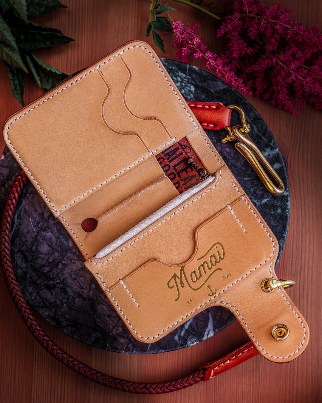 Medium biker wallet Kraken – Mamai Leather Goods