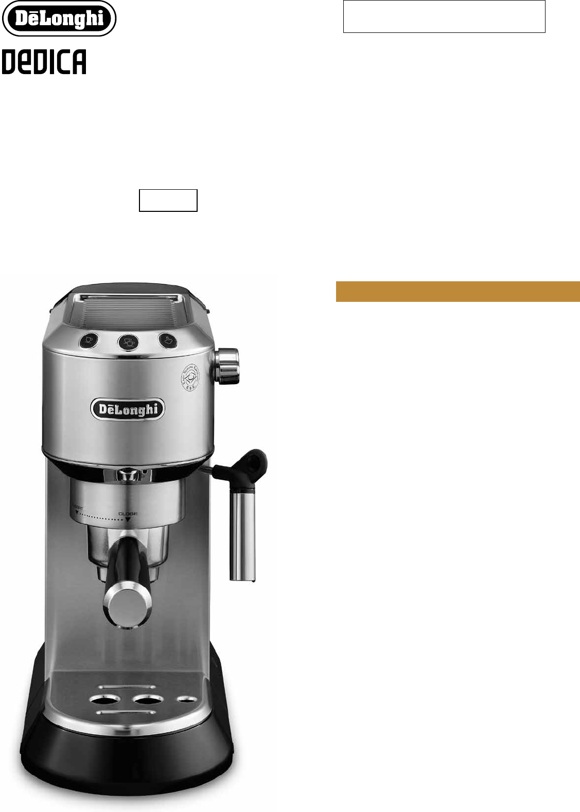 説明書 デロンギ EC680M エスプレッソマシン