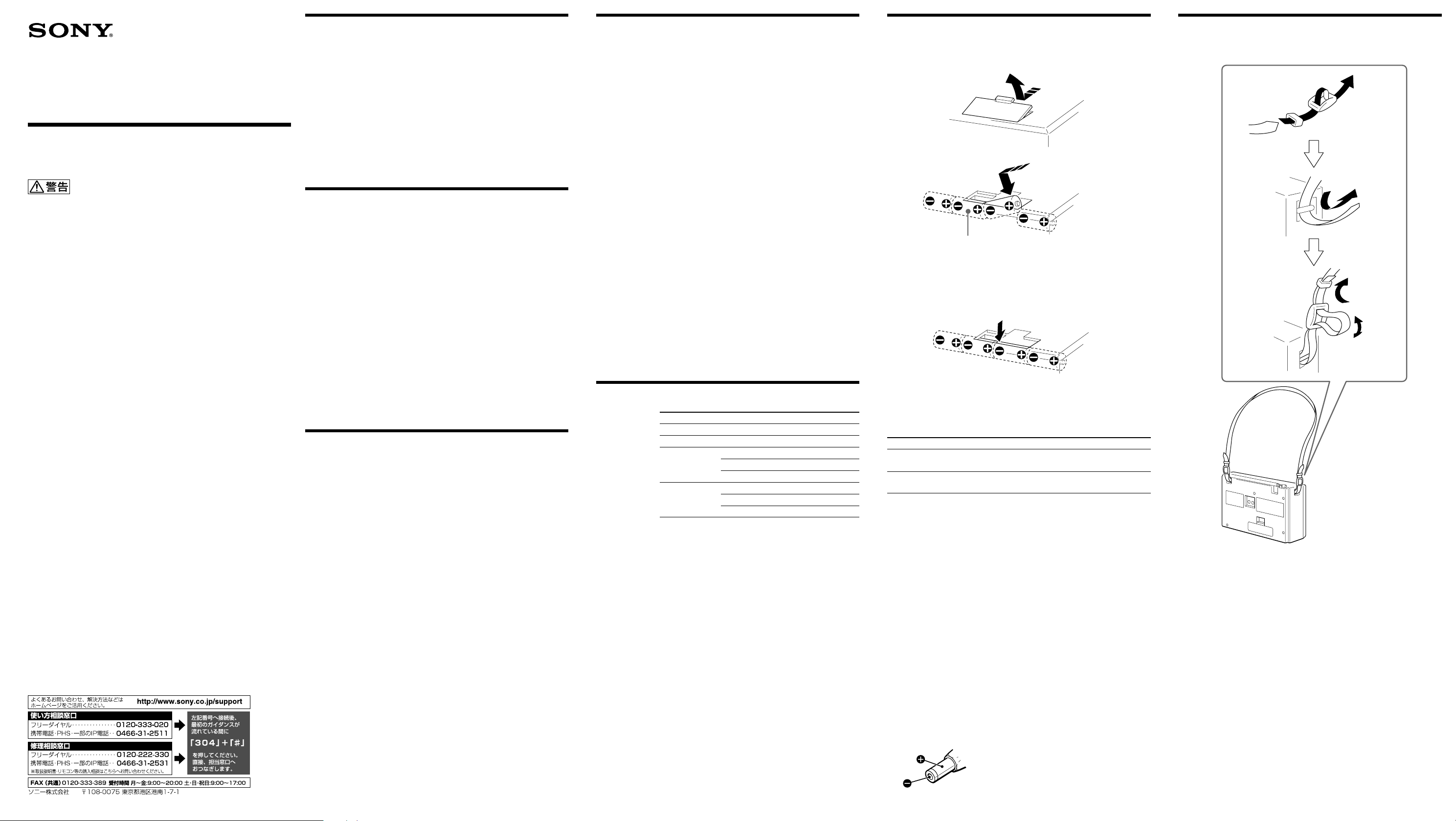 説明書 ソニー ICF-EX5 ラジオ
