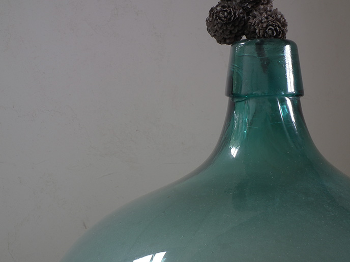 E01740 レトロ 色ガラス 古い特大青瓶 | MANSIKKA antiquesMANSIKKA