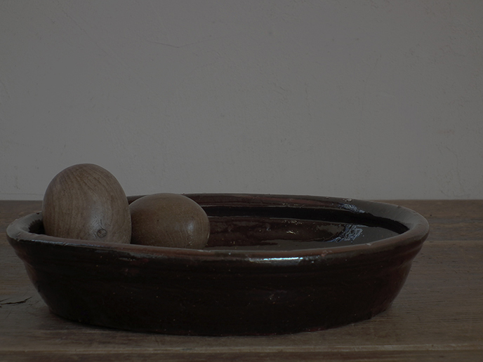 A02779 南フランス アンティーク 古い陶器のグラタン皿 | MANSIKKA