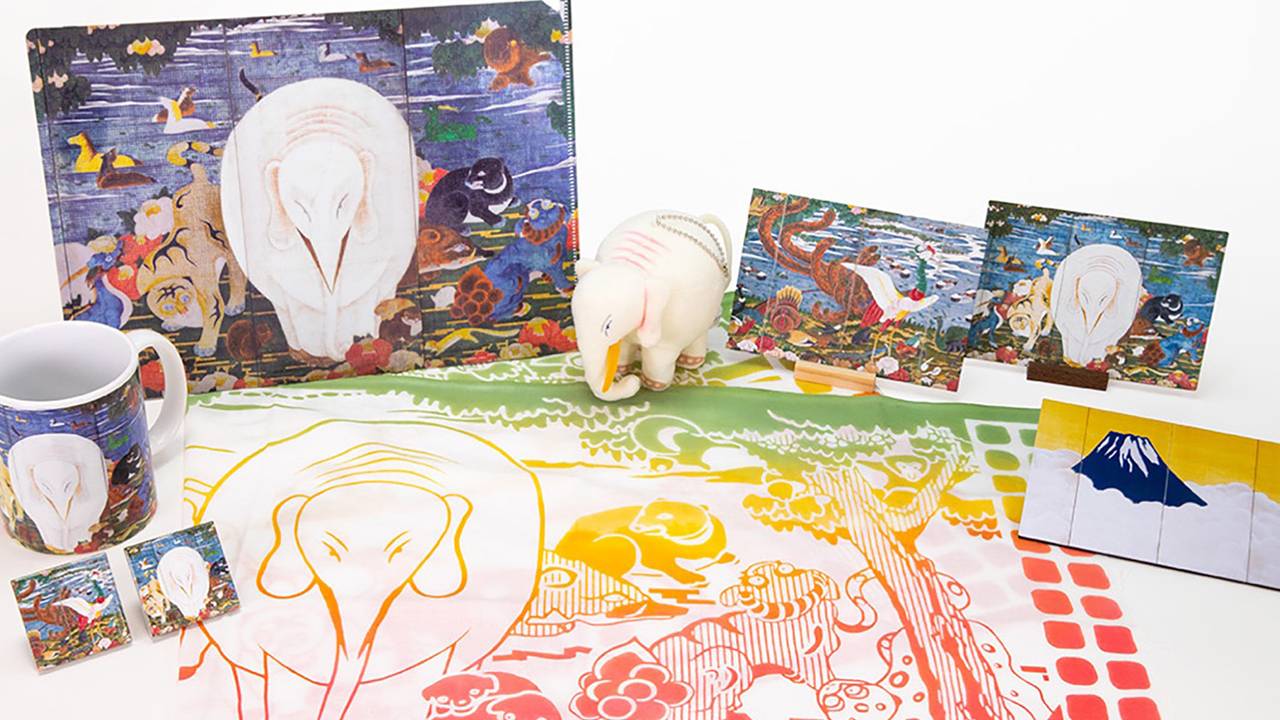 伊藤若冲の名作「樹花鳥獣図屏風」に登場するあのゾウさんが、キュート