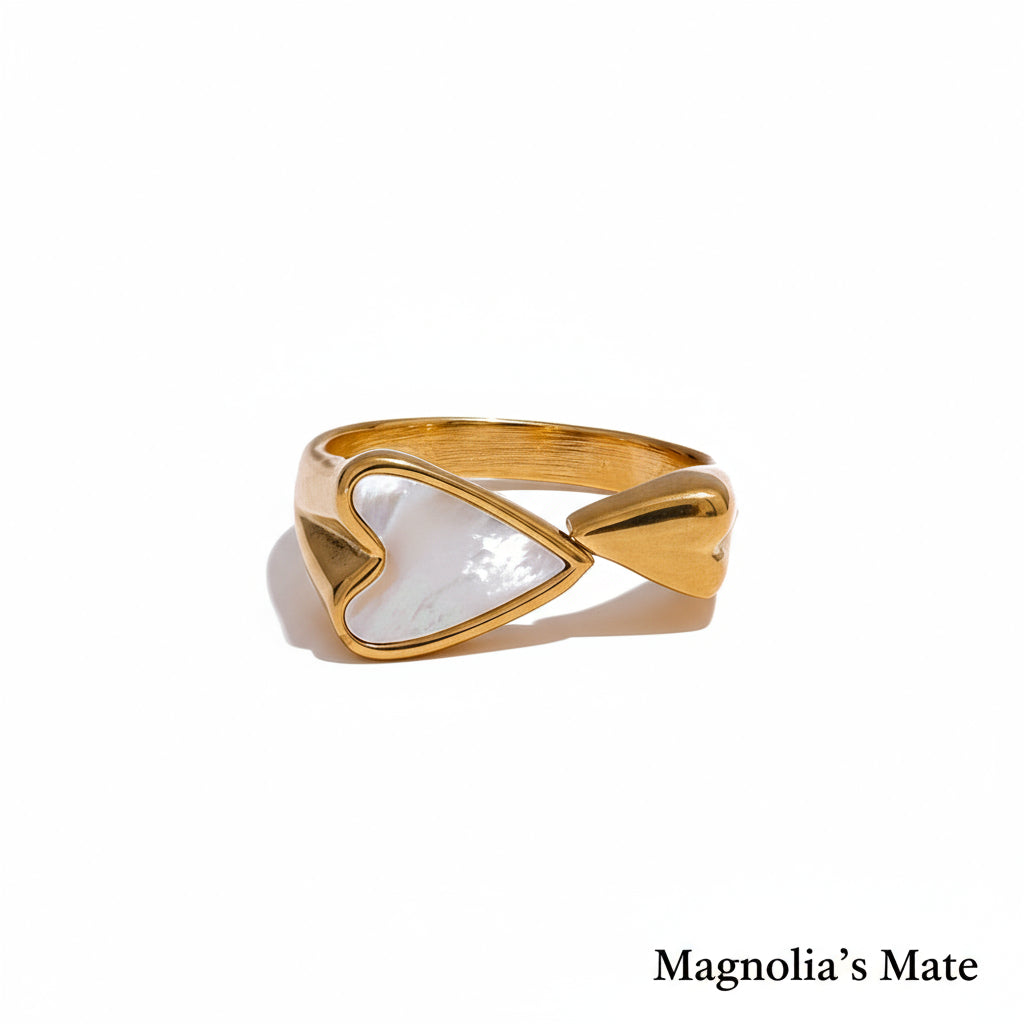 ダブルハートリング ゴールド/シルバー 【予約商品】 – Magnolia's Mate